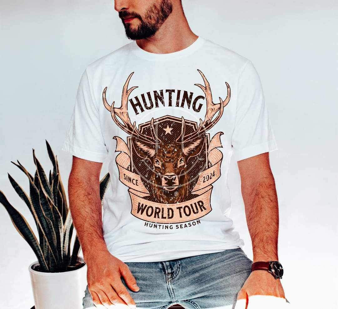 Hunting world tour black font (LYTTLE) 23811 DTF transfer