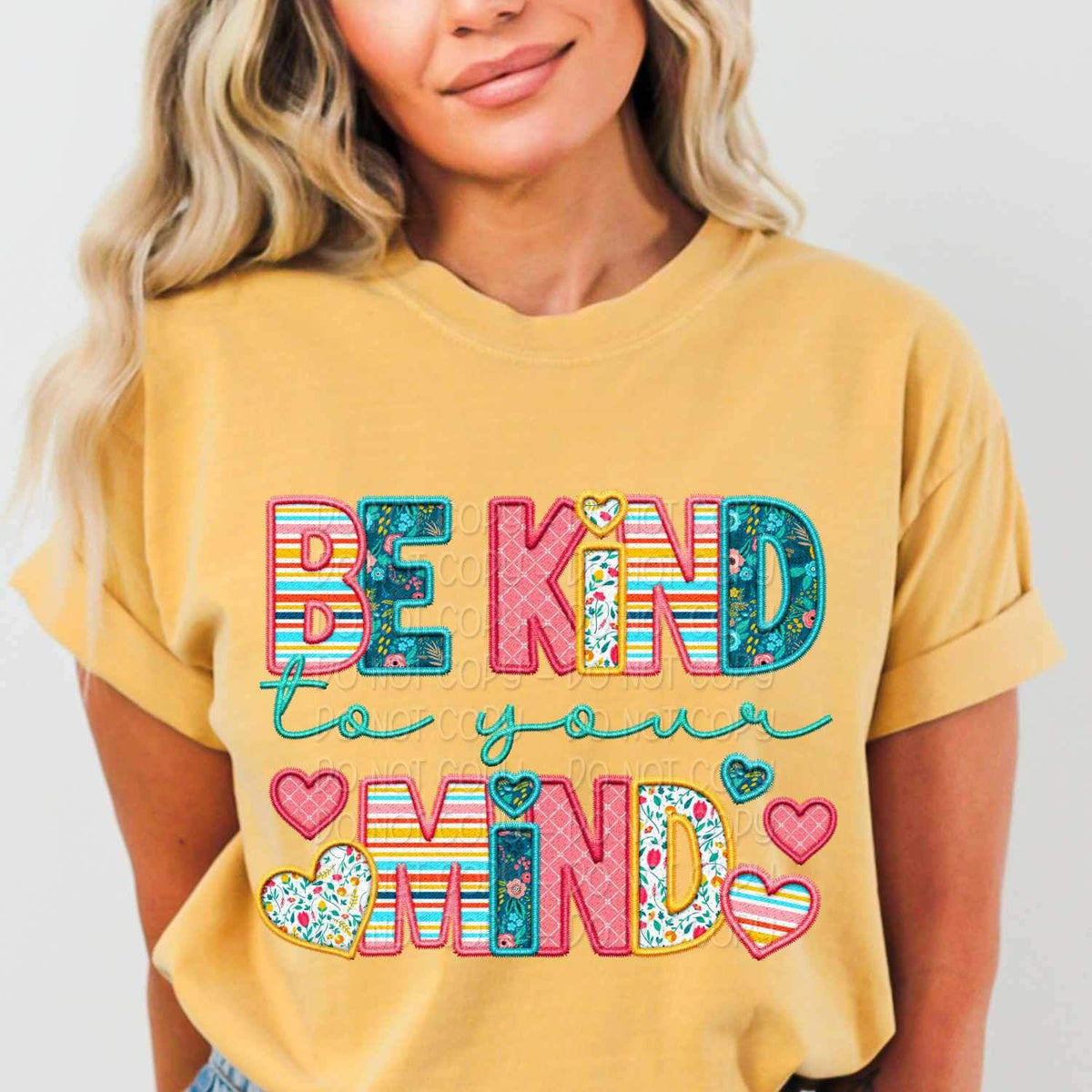 Be kind to your mind spring patterned 23836 DTF transfer