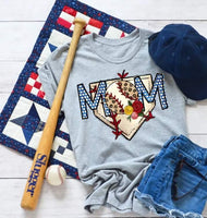 Mom blue polka dot font baseball (S&G) 32865 DTF transfer