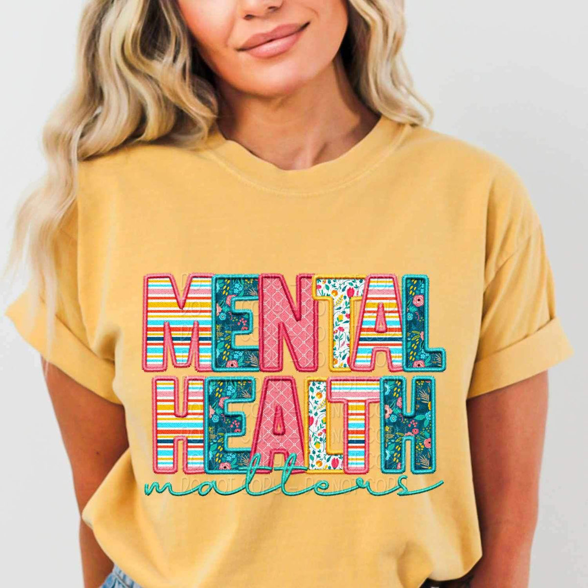 Mental health matters spring patterned 23835 DTF transfer