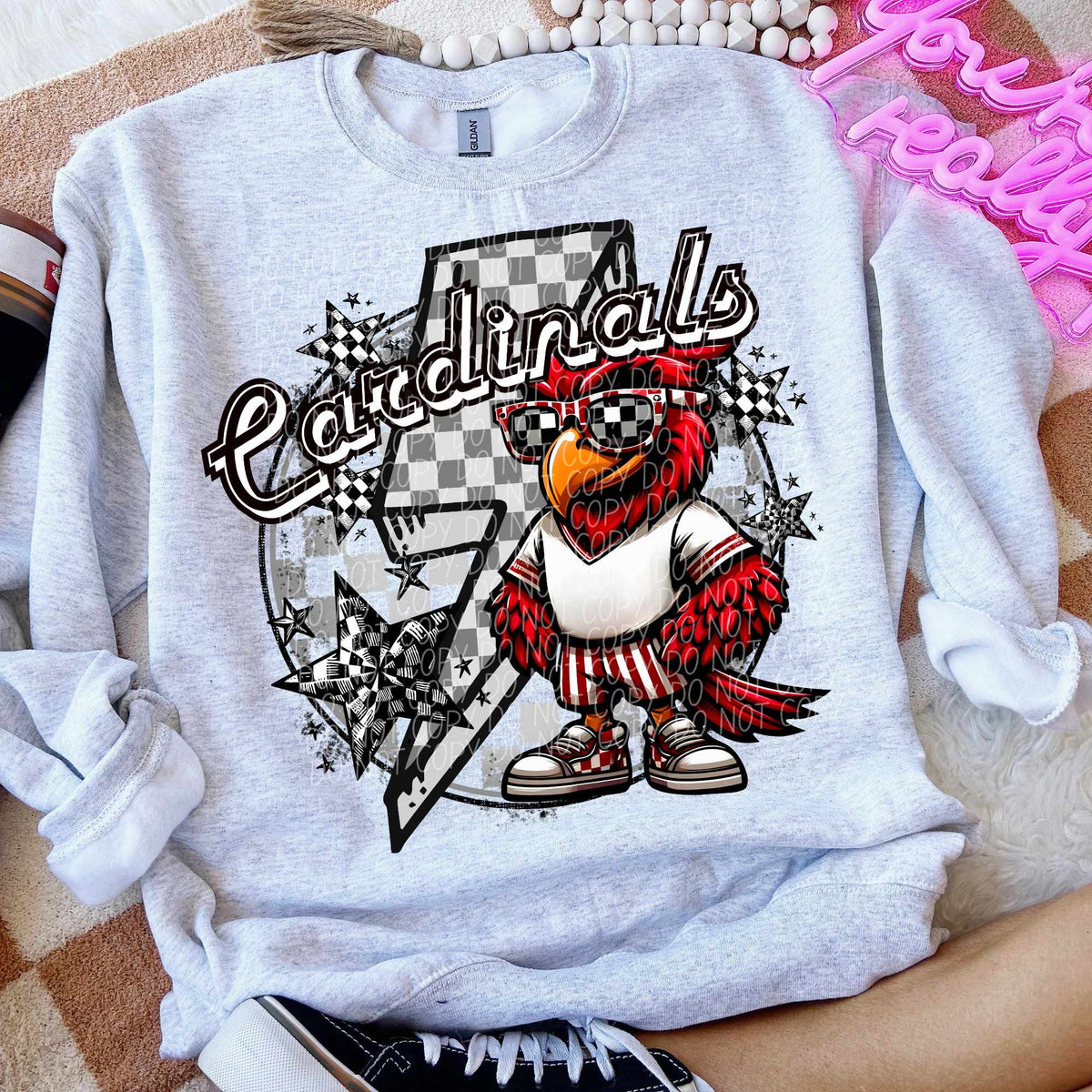 Cardinals white shirt lightning bolt (CITY) 52458 DTF transfer