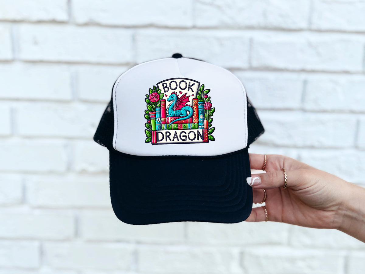 Book dragon greenery hat patch 32970 DTF transfer