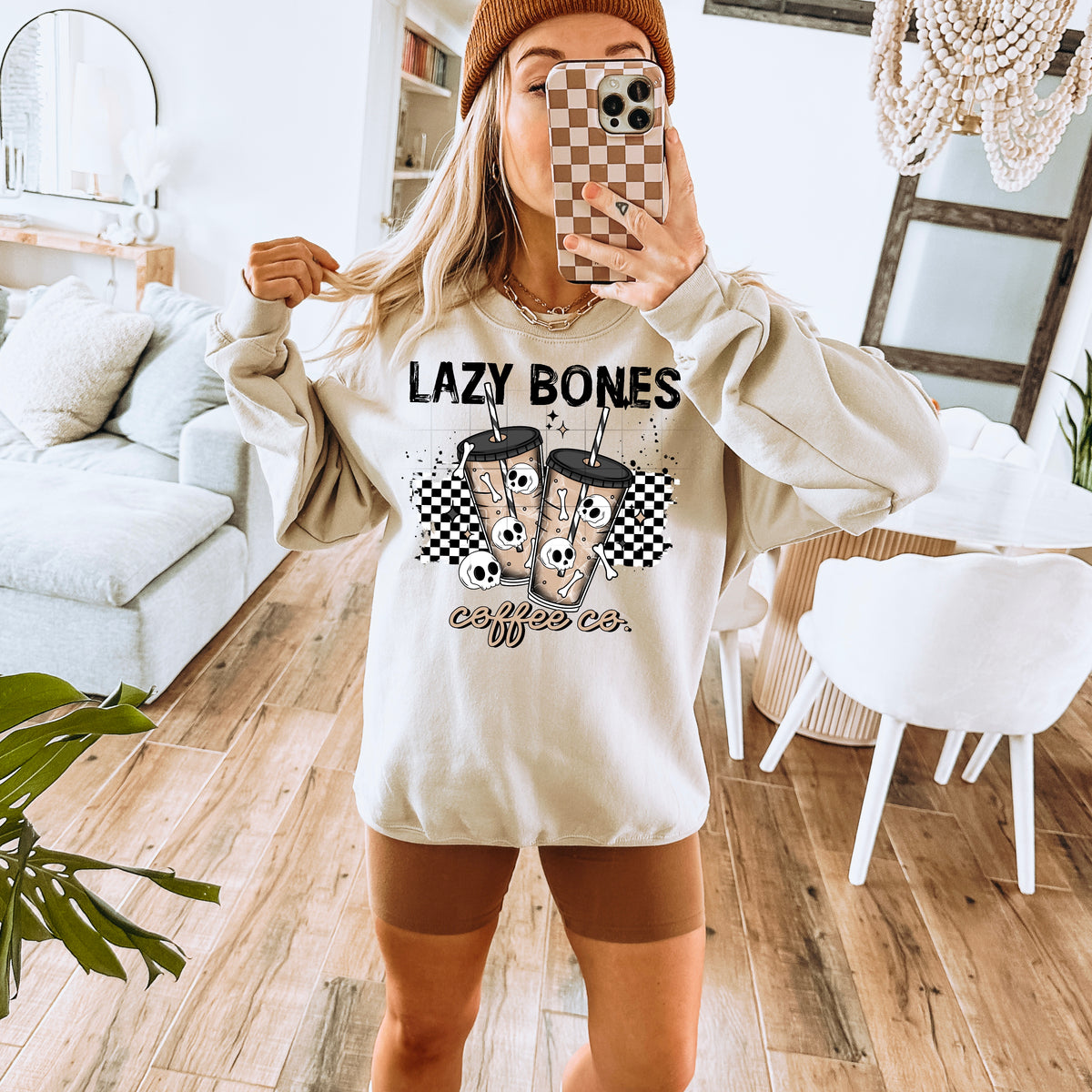 Lazy Bones Coffee Co BLACK words CSC DTF transfer