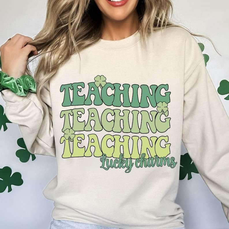 Teaching lucky charm stacked 23917 DTF transfer