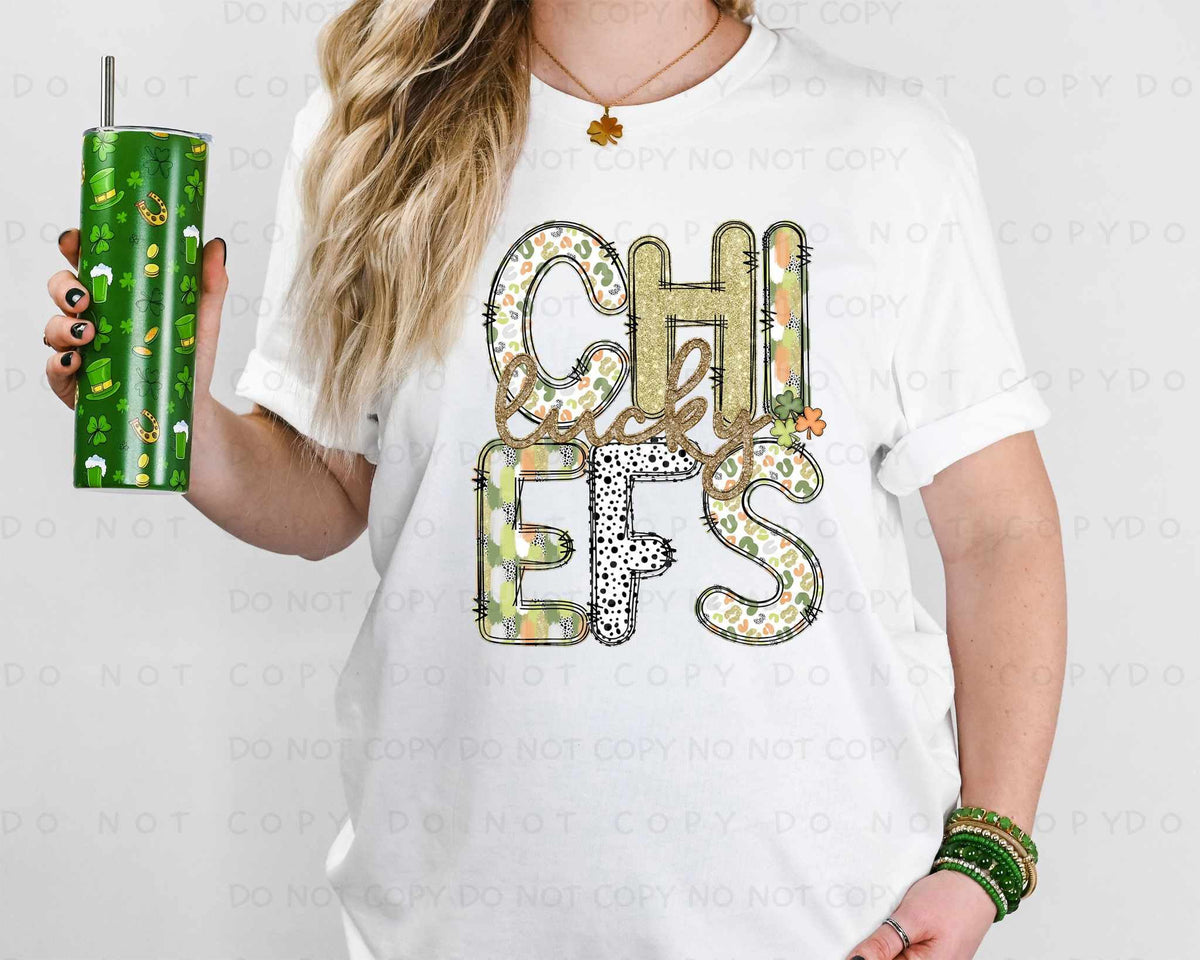 Lucky chiefs st Patrick patterns (caplinger) 82515 DTF transfer