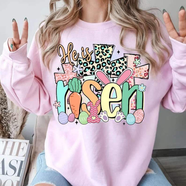 He is risen trio leopard crosses 23894 DTF transfer