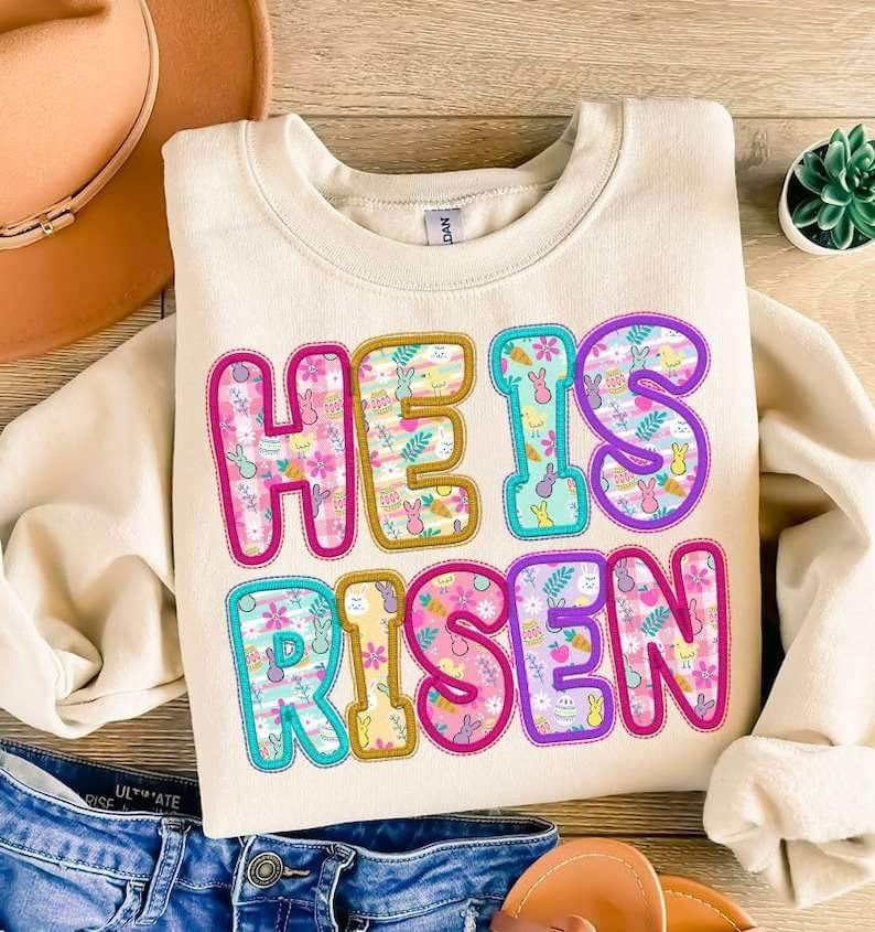He is risen easter filled 23898 DTF transfer
