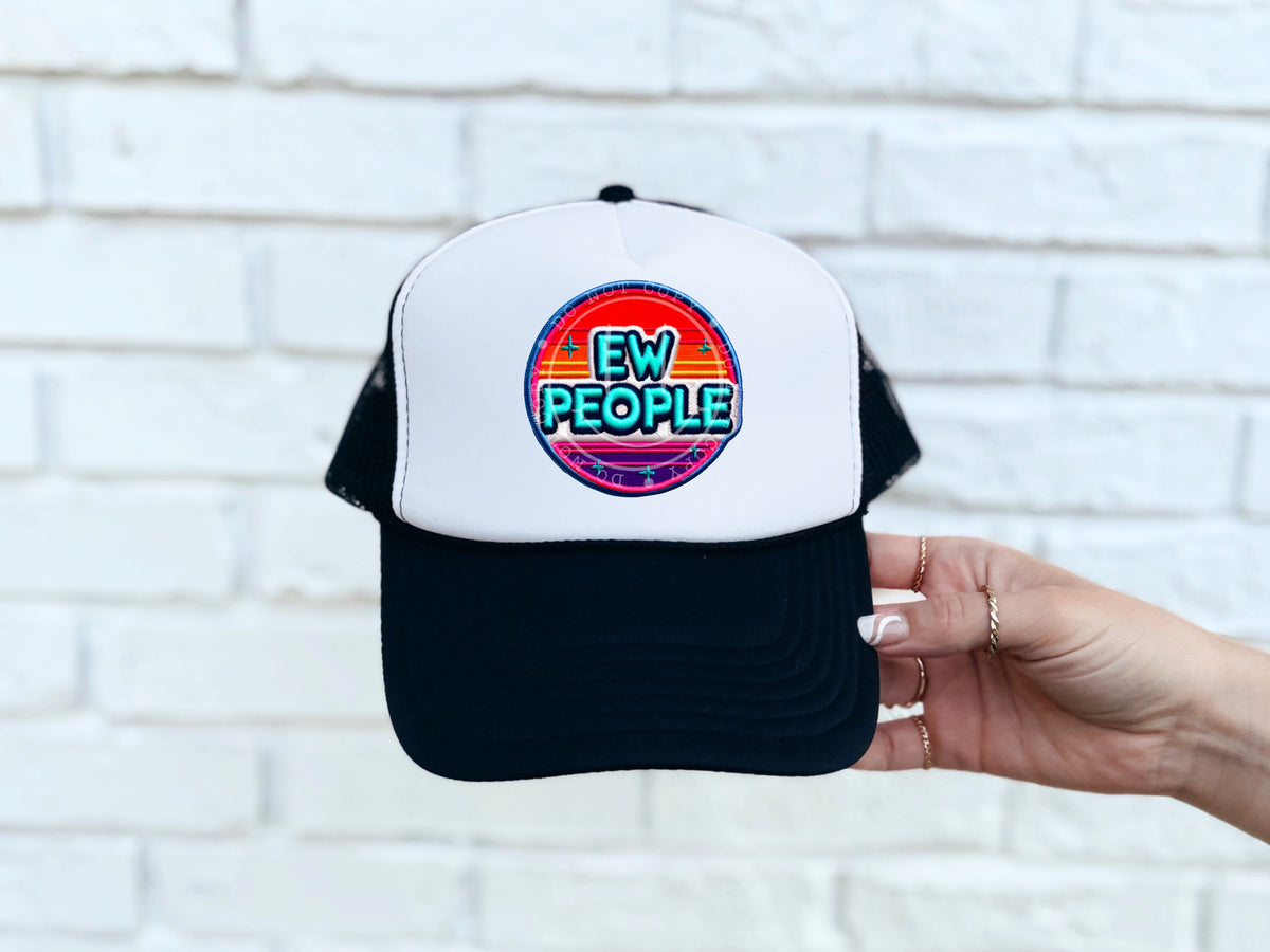 Ew people circle hat patch 32933 DTF transfer