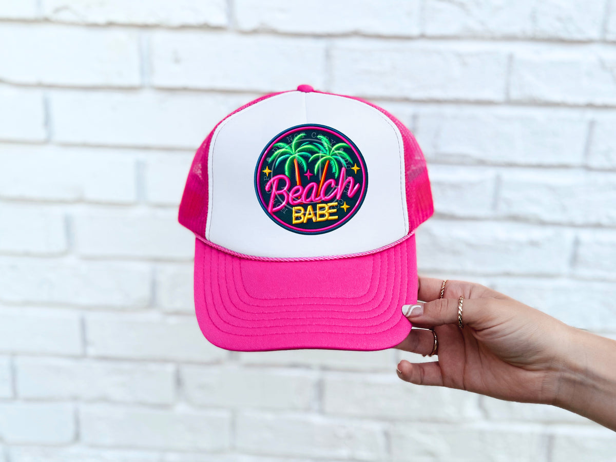 Beach babe circle hat patch 32931 DTF transfer