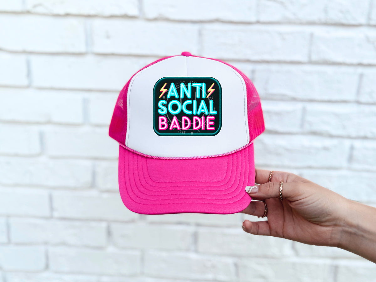 Antisocial baddie hat patch 32930 DTF transfer