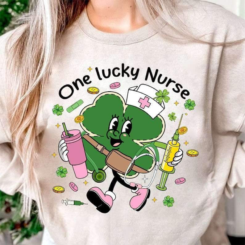 One lucky nurse clover clover 23914 DTF transfer