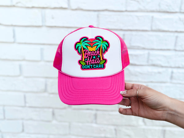 Beach hair don’t care sunset background hat patch 32926 DTF transfer
