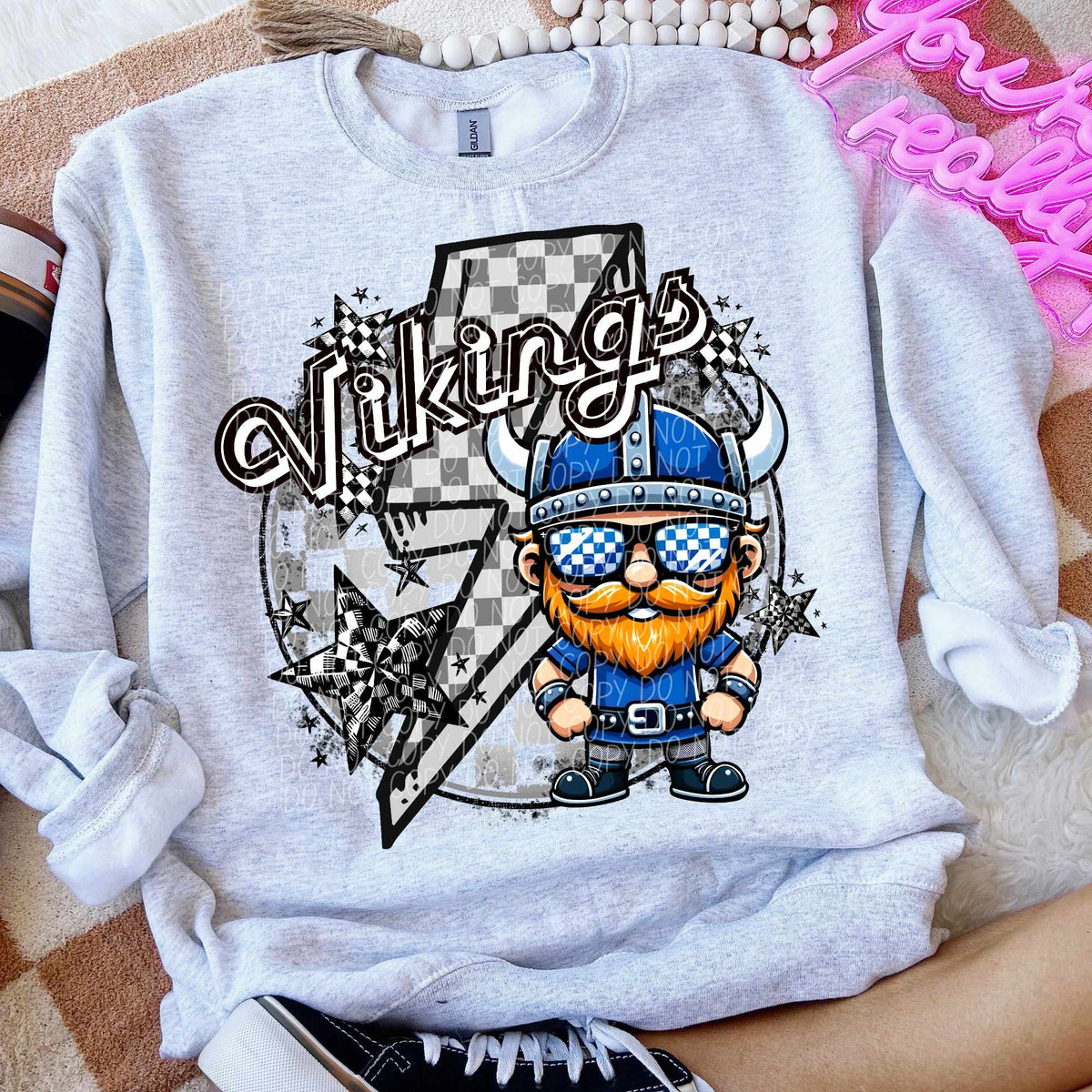 Vikings lightning bolt blue outfit (CITY) 52405 DTF transfer