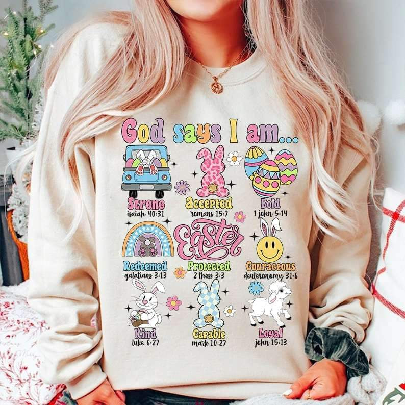 God says i am easter 23890 DTF transfer