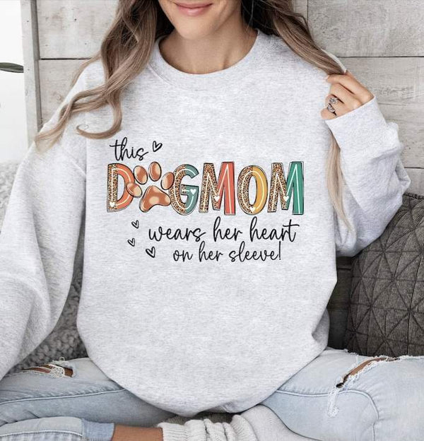 This dog mama wears her heart on her sleeve 23933 DTF transfer