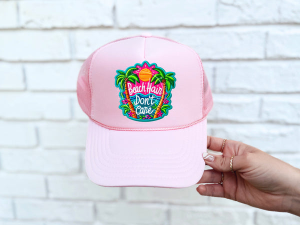 Beach hair don’t care palm trees hat patch 32916 DTF transfer