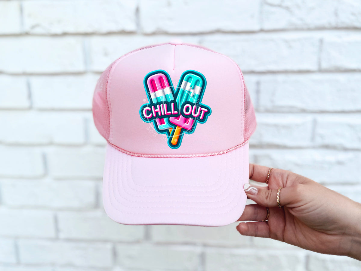 Chill out popsicles hat patch 32911 DTF transfer