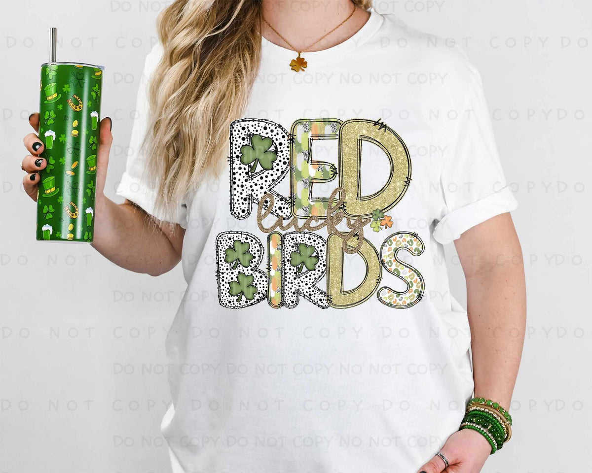 Lucky red birds st Patrick patterns (caplinger) 82482 DTF transfer