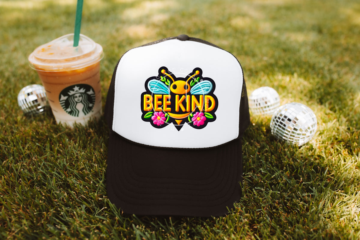 Bee kind hat patch 32908 DTF transfer