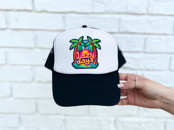 Lazy day palm trees hat patch 32905 DTF transfer