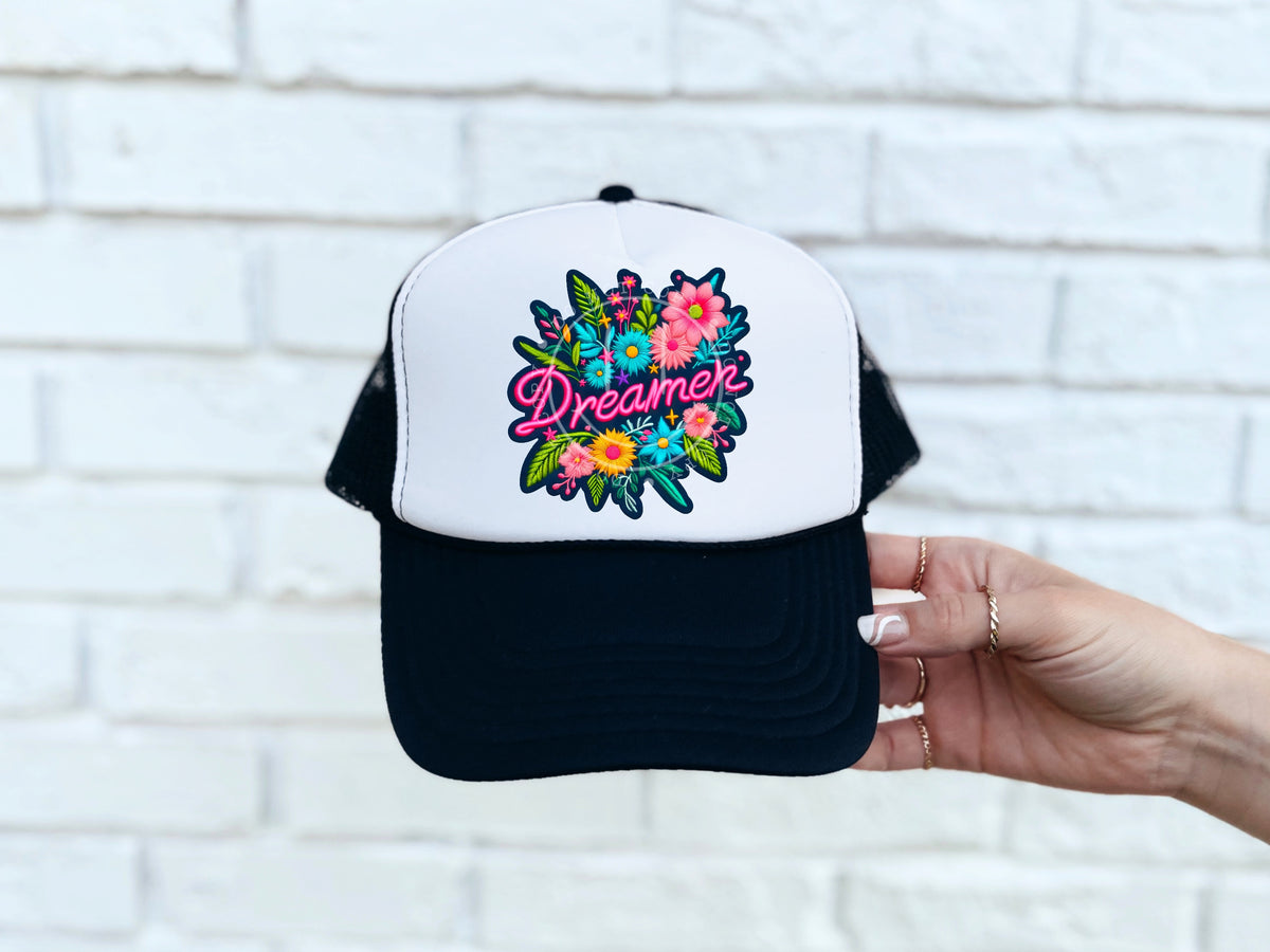 Dreamer floral hat patch 32903 DTF transfer