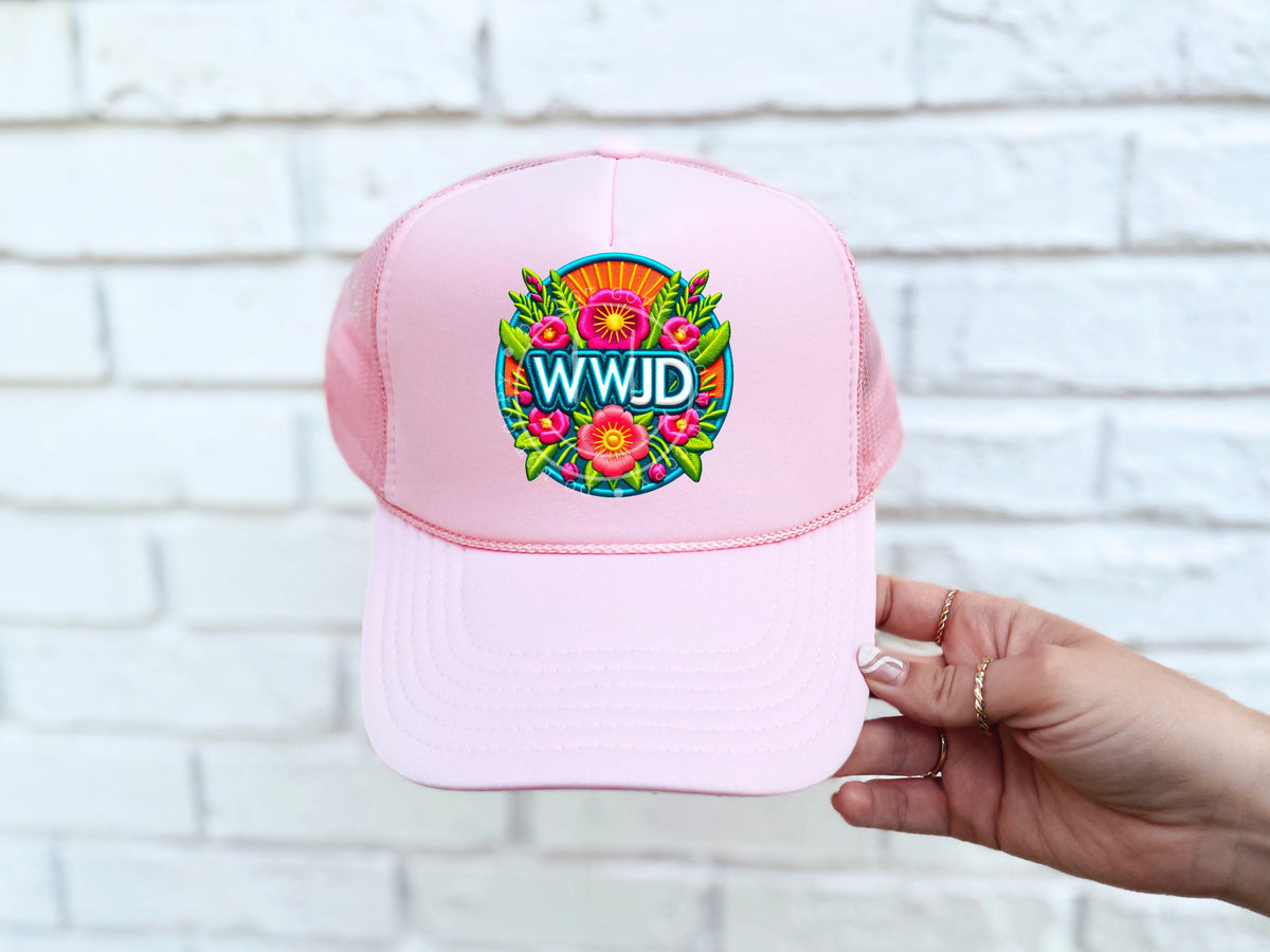 WWJD floral hat patch 32899 DTF transfer