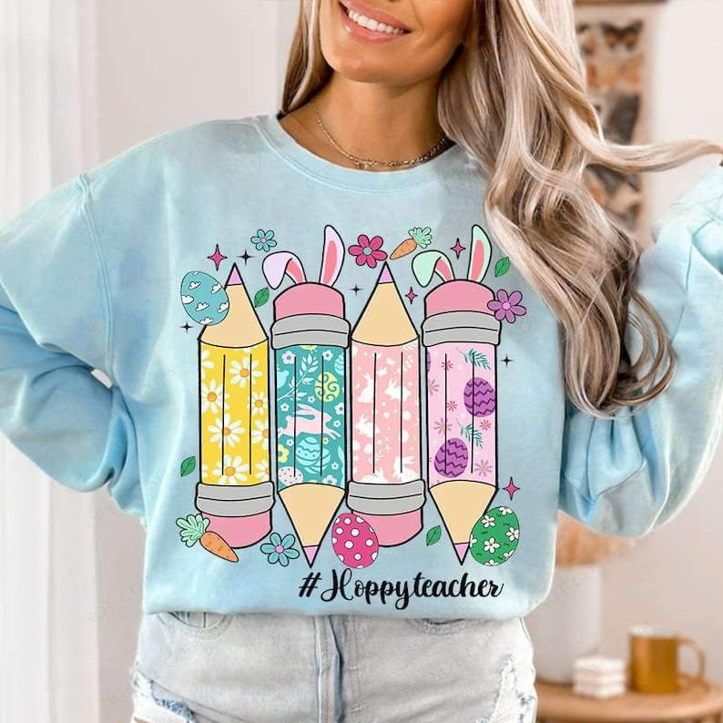 #hoppyteacher easter pencils 23876 DTF transfer