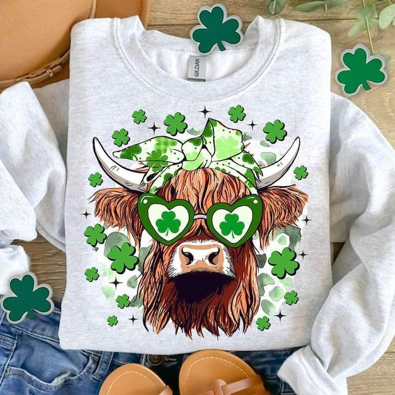 St patricks shaggy cow 23903 DTF transfer