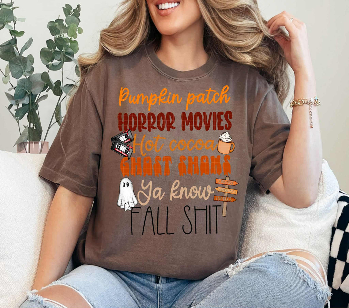 Pumpkin Patch Horror Movies Hot Cocoa   (linda) DTF transfer