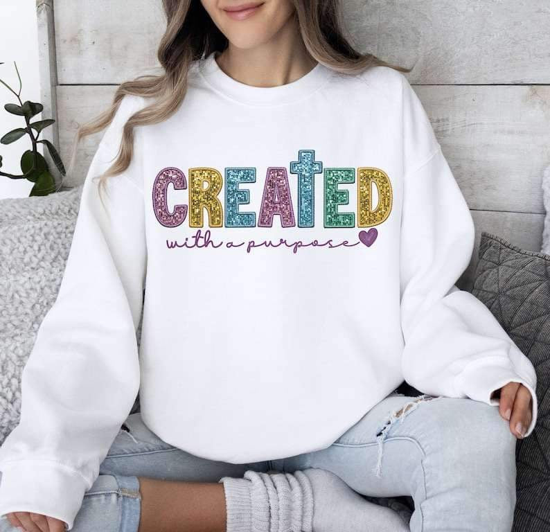 Created with a purpose sequin 23954 DTF transfer