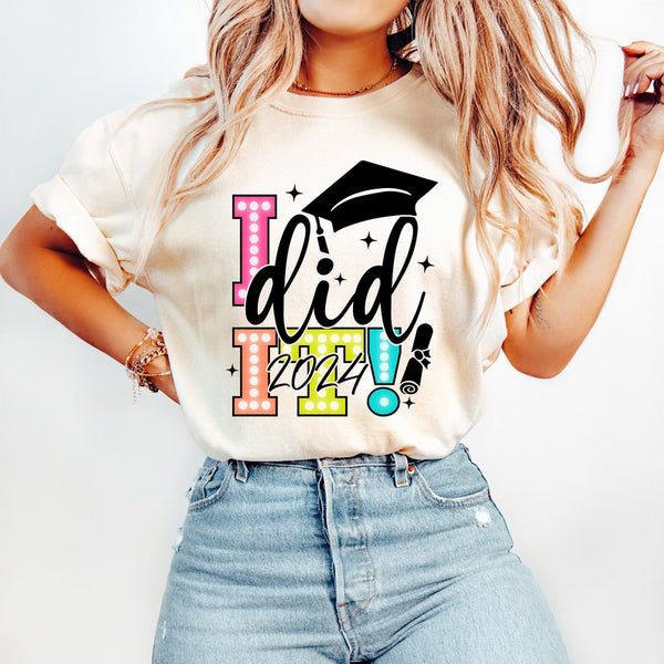 I did it grad cap 33023 DTF transfer