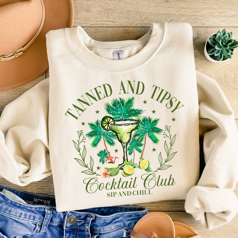 Tanned and tipsy cocktail club 32991 DTF transfer