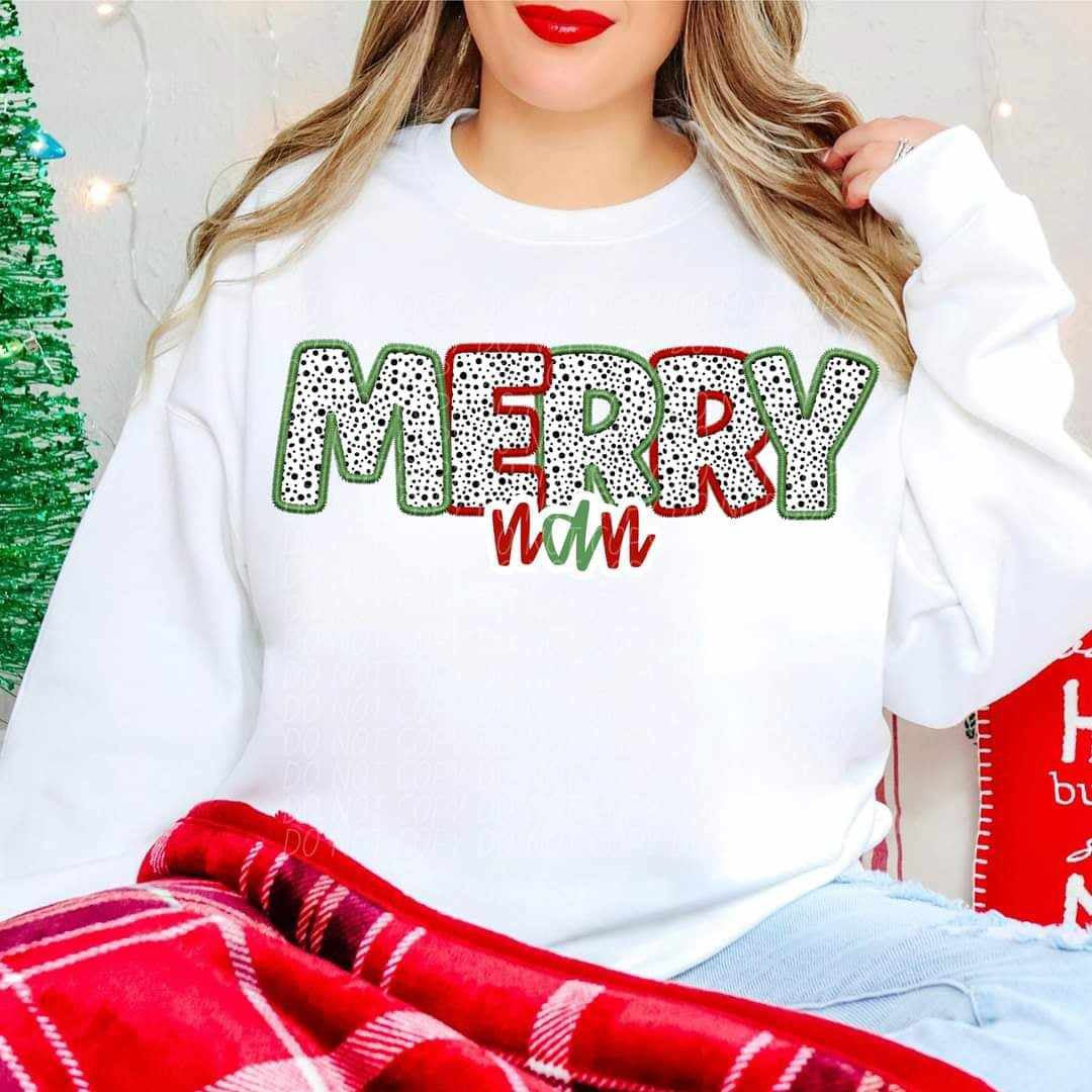 Merry nan dalmation filled (CITY) 65434 DTF transfer