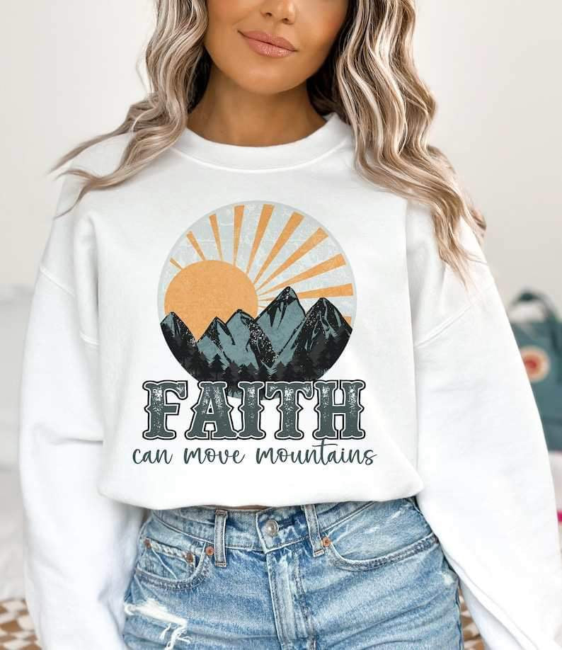 Faith can move mountains circle 23953 DTF transfer