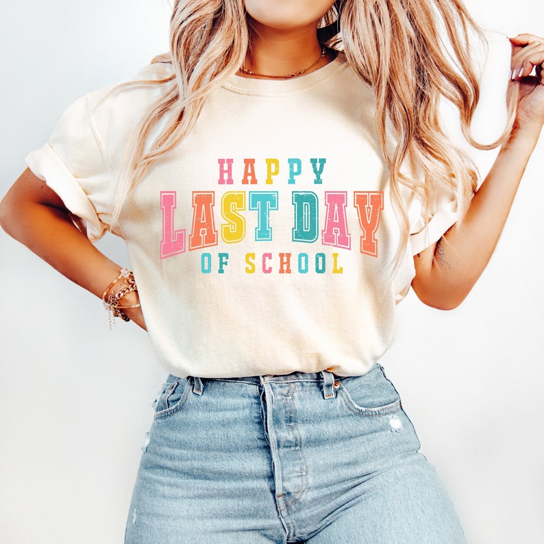 Happy last day of school varsity font 33021 DTF transfer