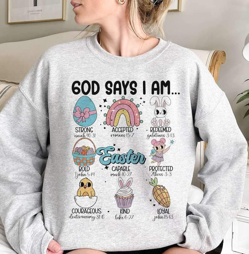 Capable Easter God says i am easter capable 23961 DTF transfer – Mud & Grace Transfers