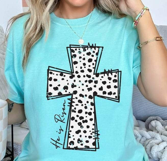 He is risen dotted cross 23943 DTF transfer