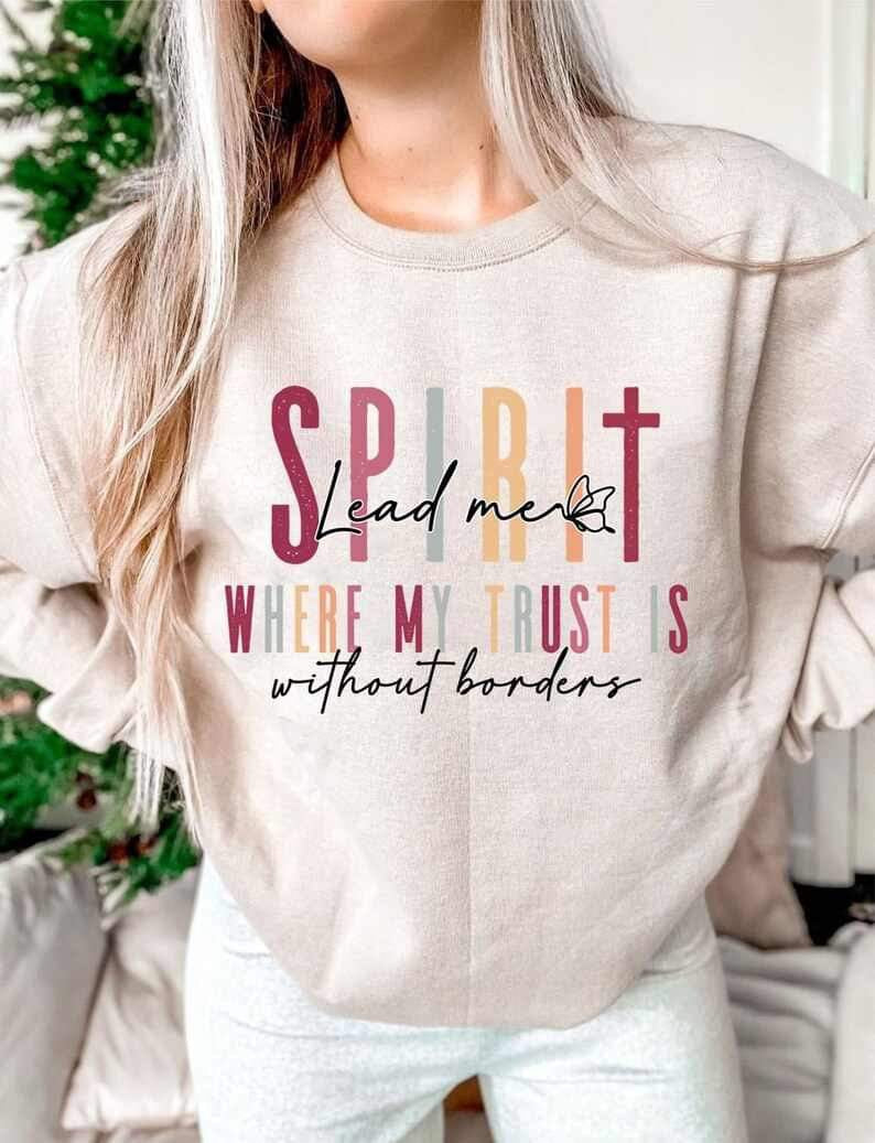 Spirit lead me where my trust is without borders multi color 23936 DTF transfer
