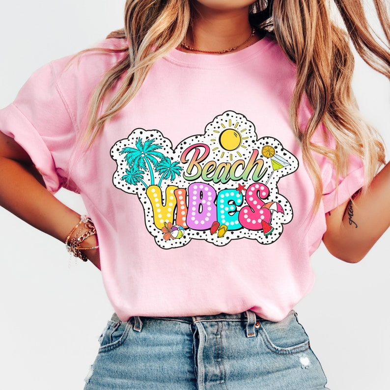 Beach vibes palm tree and martini 32986 DTF transfer