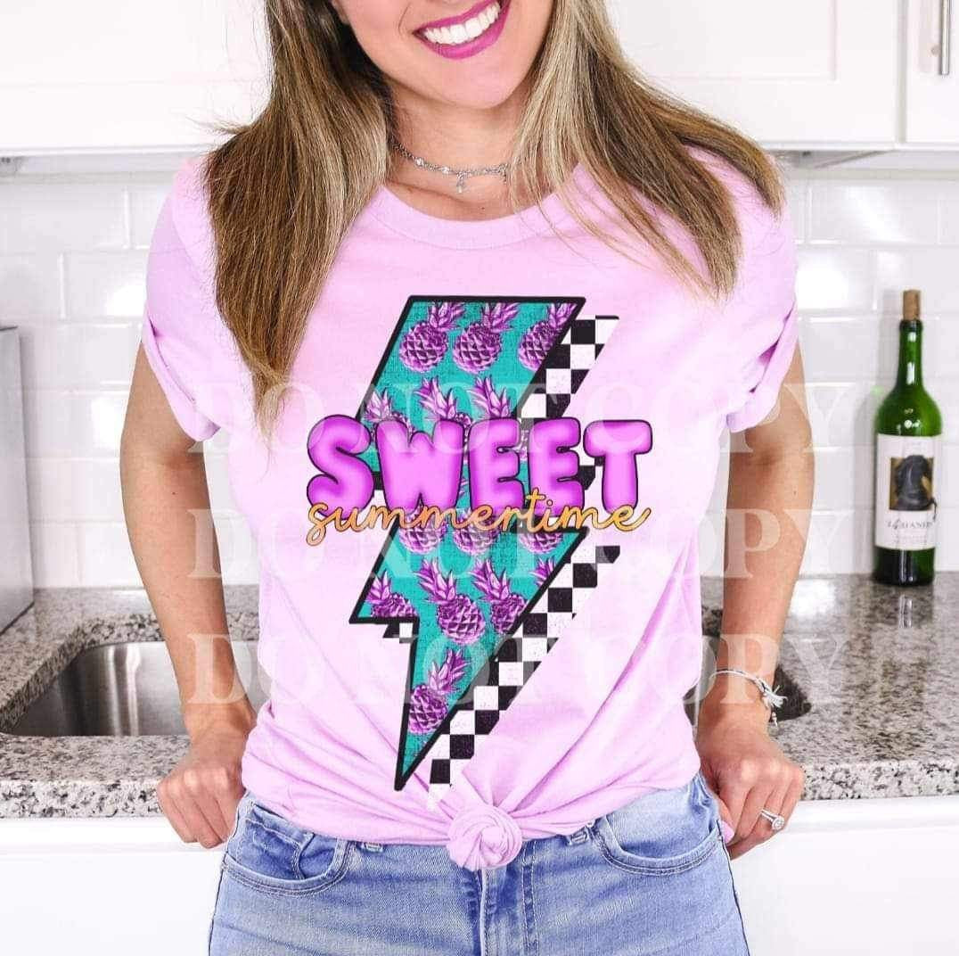 Sweet summertime lightning bolt 23964 DTF transfer