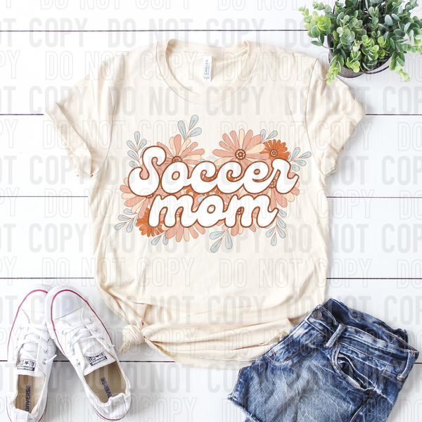 Soccer mom orange flowers (SBB) 33048 DTF transfer