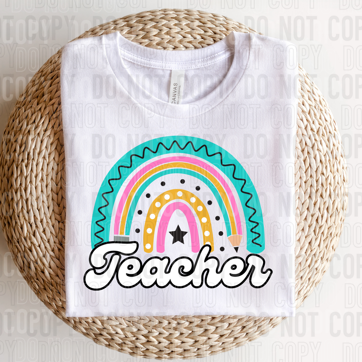 Teacher rainbow blue yellow pink (SBB) 33049 DTF transfer