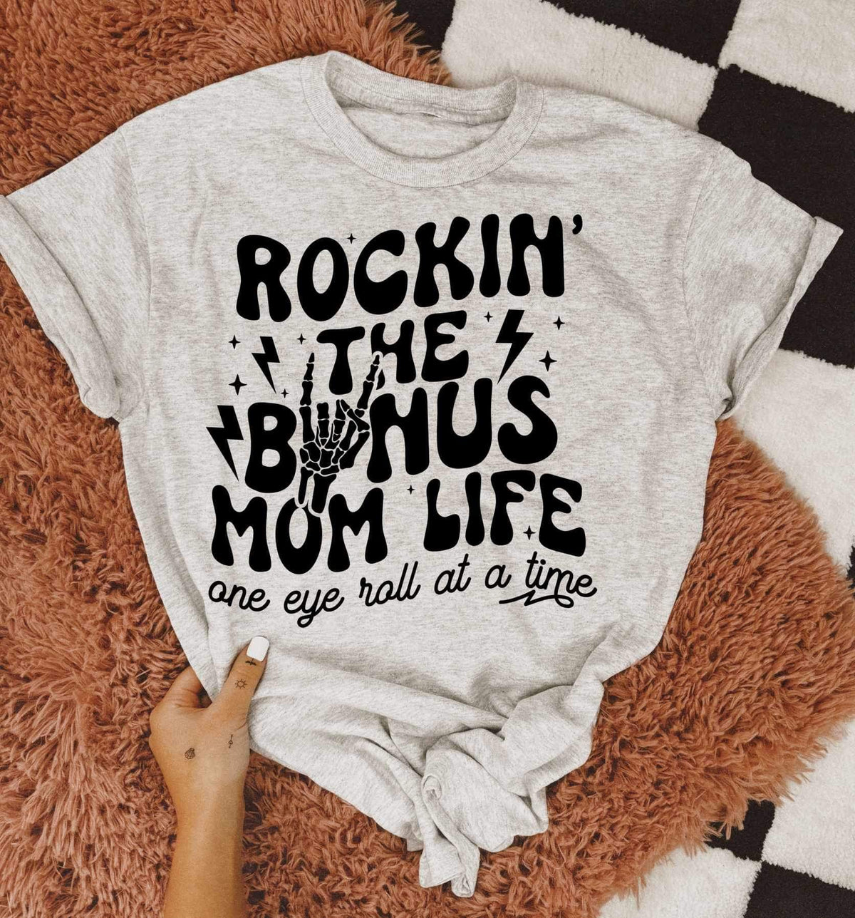 Rockin the bonus mom life one eye roll at a time 23993 DTF transfer