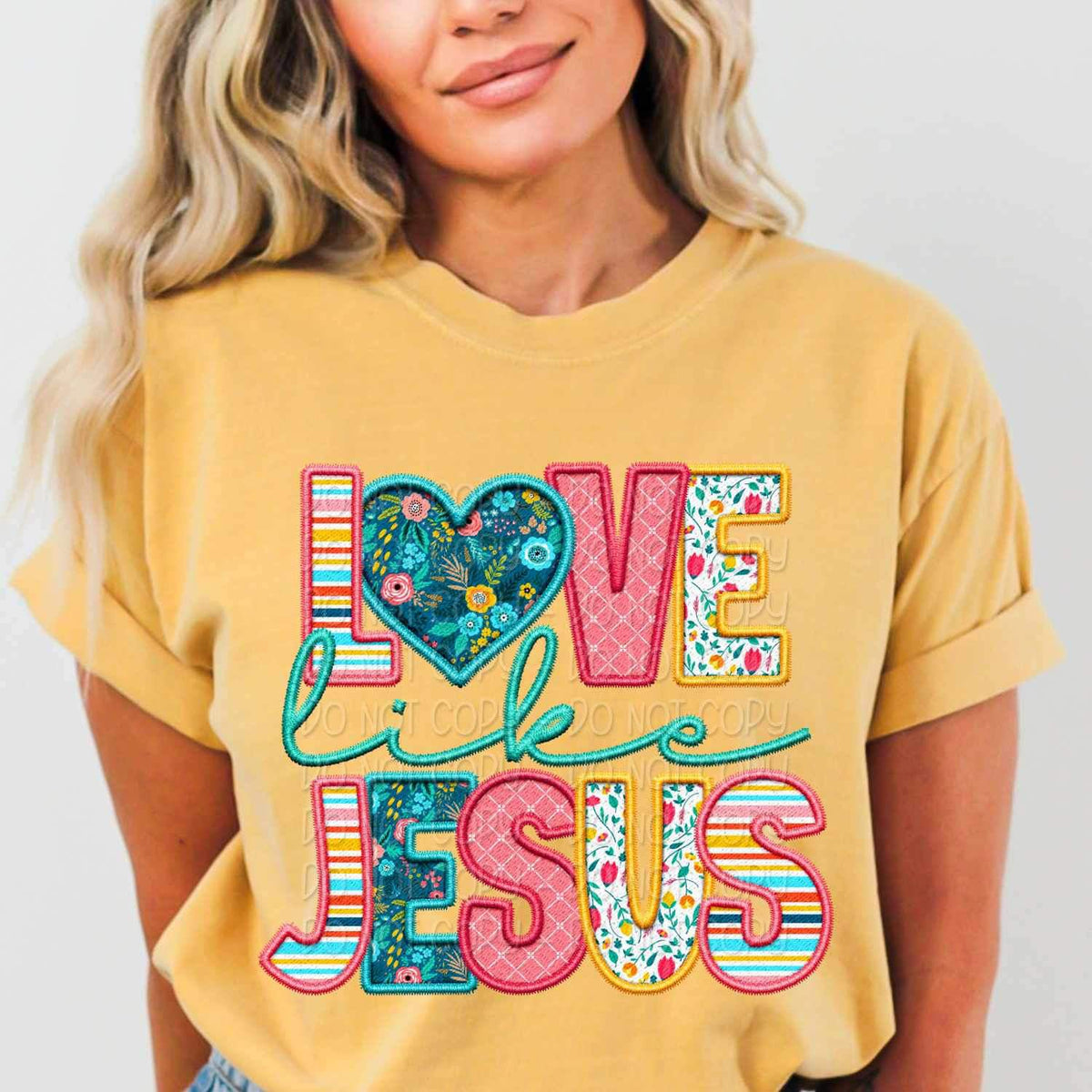 Love like jesus spring pattern 24000 DTF transfer