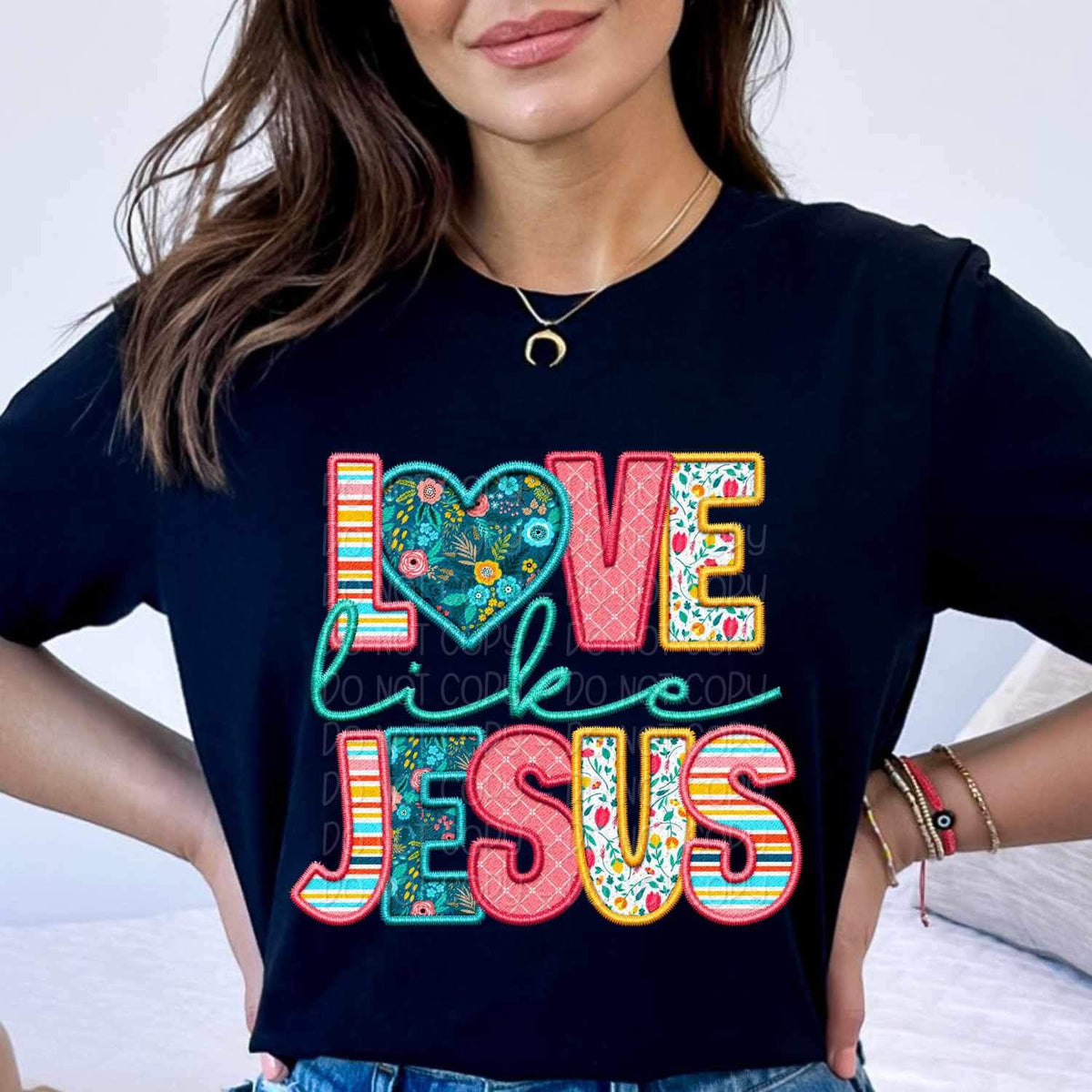 Love like jesus spring pattern 24000 DTF transfer