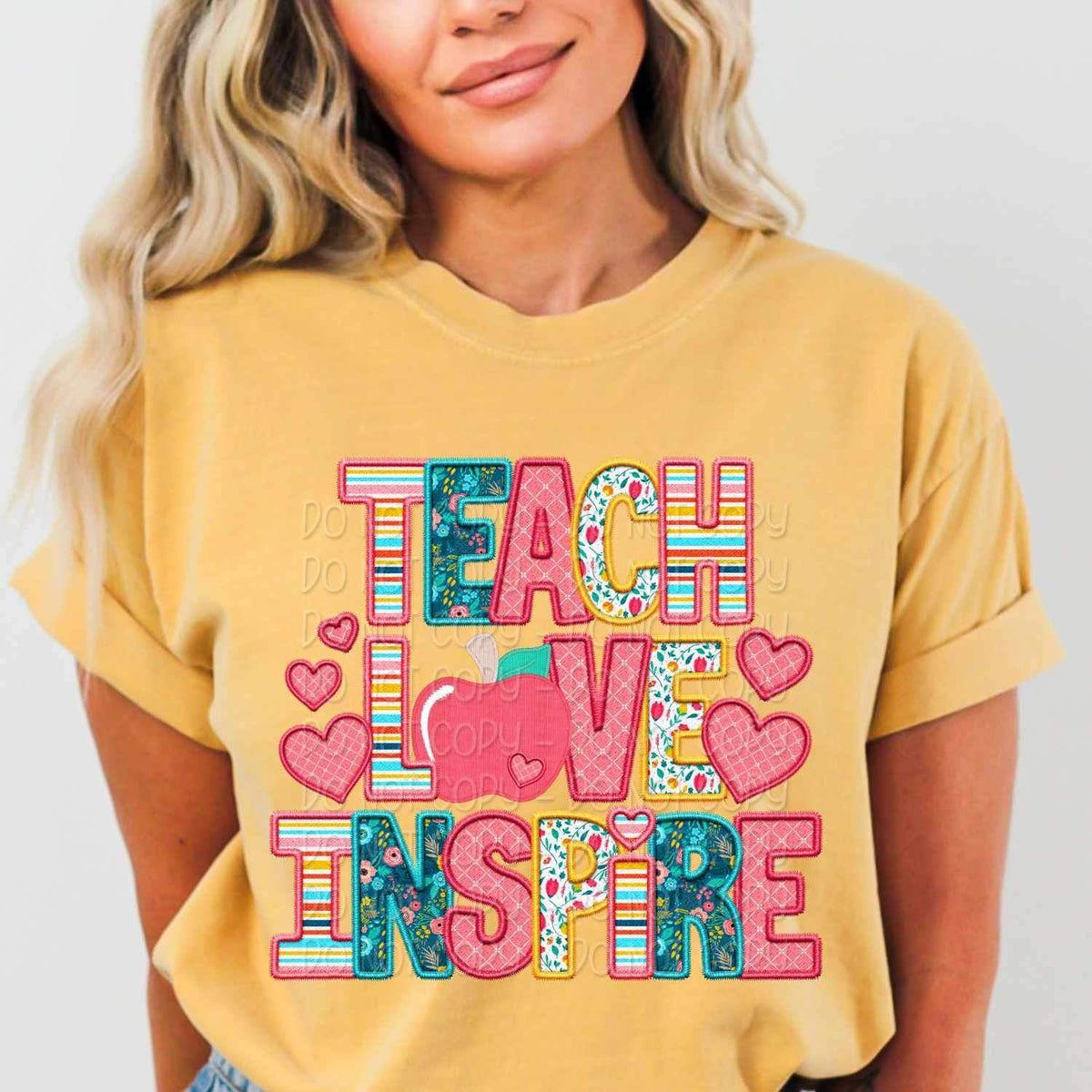 Teach love inspire spring pattern 23998 DTF transfer