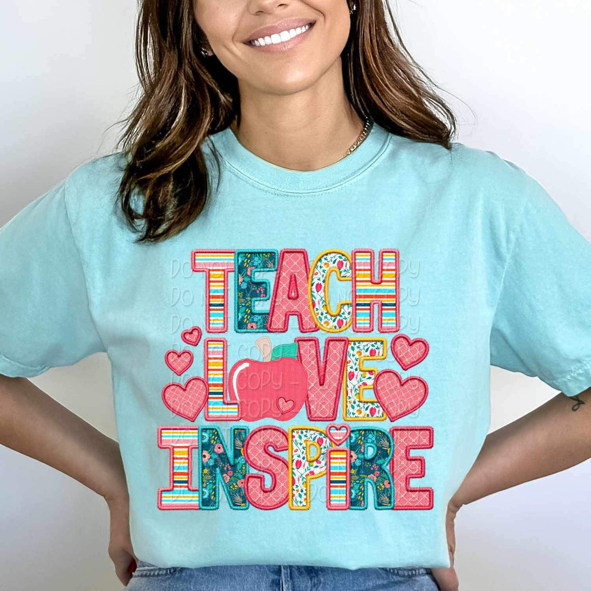 Teach love inspire spring pattern 23998 DTF transfer
