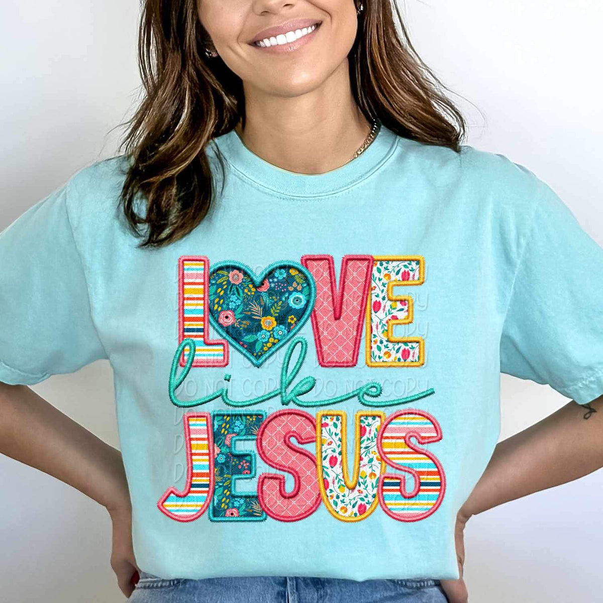 Love like jesus spring pattern 24000 DTF transfer
