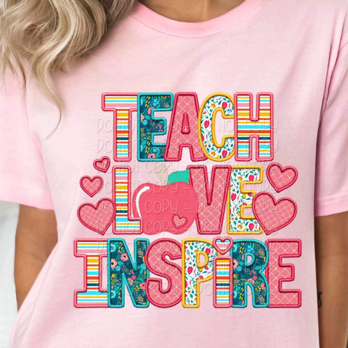 Teach love inspire spring pattern 23998 DTF transfer