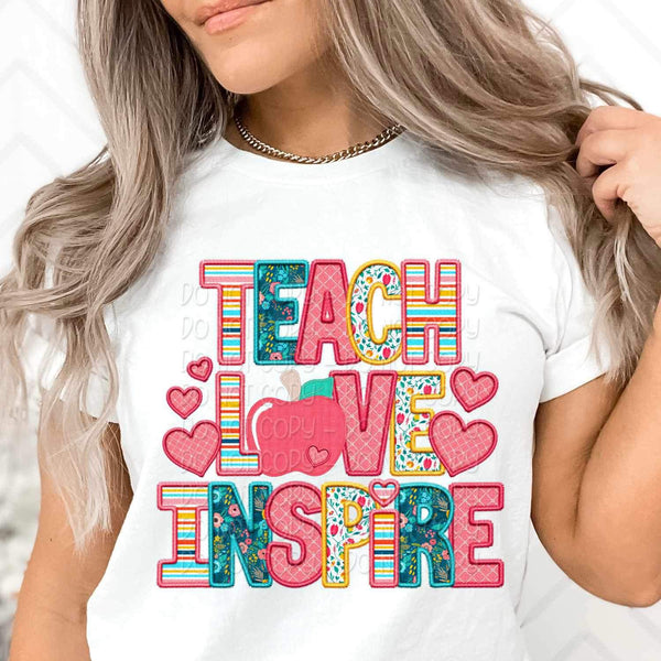 Teach love inspire spring pattern 23998 DTF transfer
